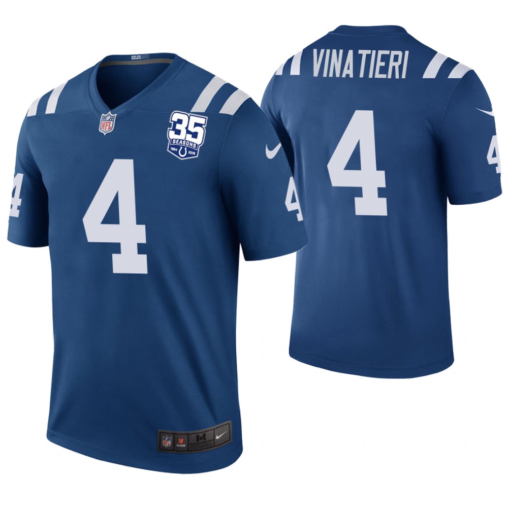 Indianapolis Colts #4 Adam Vinatieri Royal 35th Anniversary Color Rush Legnd Jersey Indianapolis Colts #4 Adam Vinatieri Royal 35th Anniversary Color Rush Legnd Jersey