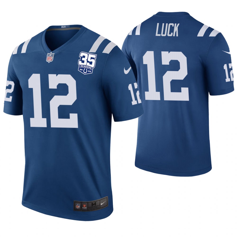 Indianapolis Colts #12 Andrew Luck Royal 35th Anniversary Color Rush Legnd Jersey