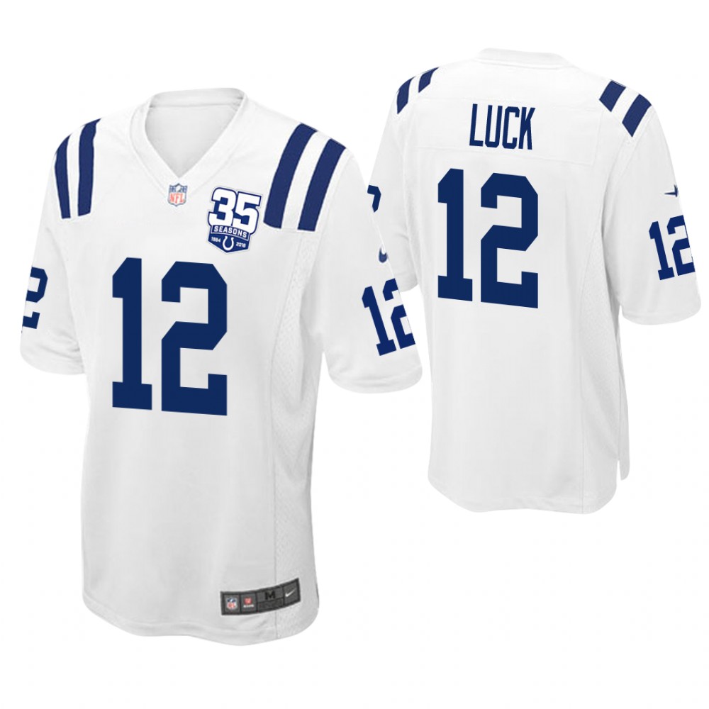 Indianapolis Colts #12 Andrew Luck White 35th Anniversary Game Jersey