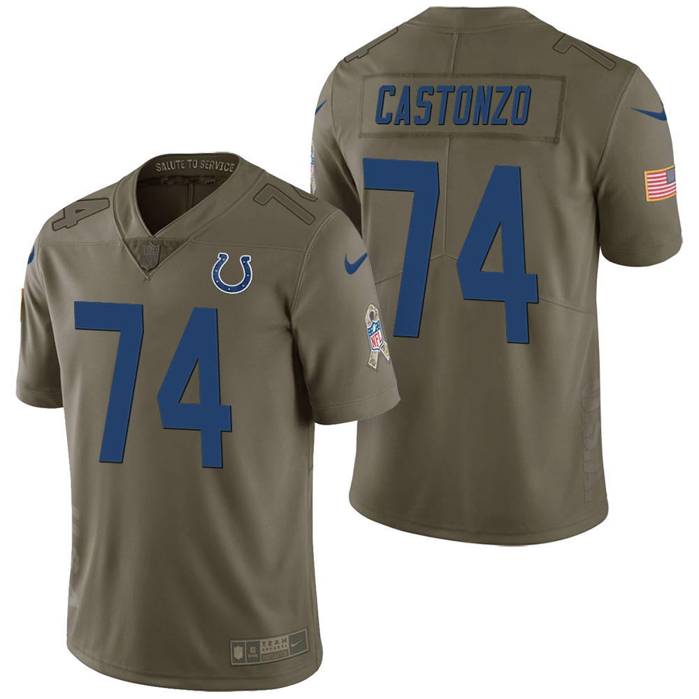 Indianapolis Colts #74 Anthony Castonzo Olive 2017 Salute to Service Limited Jersey Indianapolis Colts #74 Anthony Castonzo Olive 2017 Salute to Service Limited Jersey