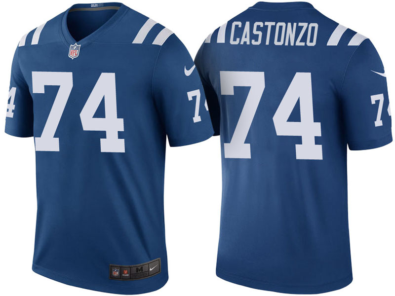 Indianapolis Colts #74 Anthony Castonzo Royal Color Rush Legend Jersey