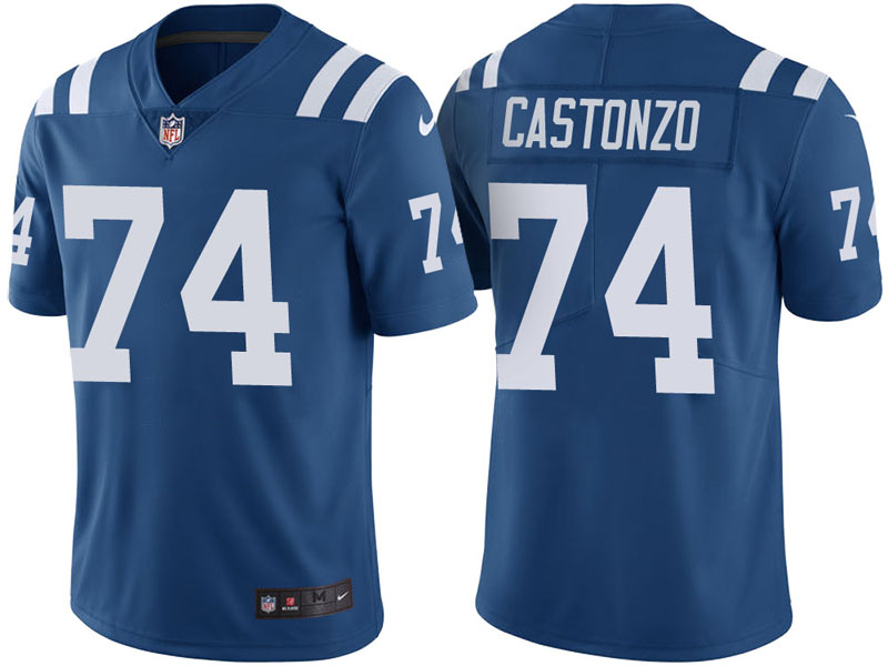 Indianapolis Colts #74 Anthony Castonzo Royal Vapor Untouchable Color Rush Limited Jersey Indianapolis Colts #74 Anthony Castonzo Royal Vapor Untouchable Color Rush Limited Jersey