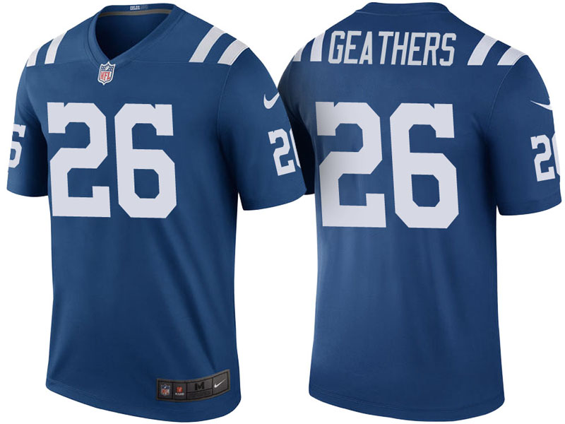 Indianapolis Colts #26 Clayton Geathers Royal Color Rush Legend Jersey Indianapolis Colts #26 Clayton Geathers Royal Color Rush Legend Jersey