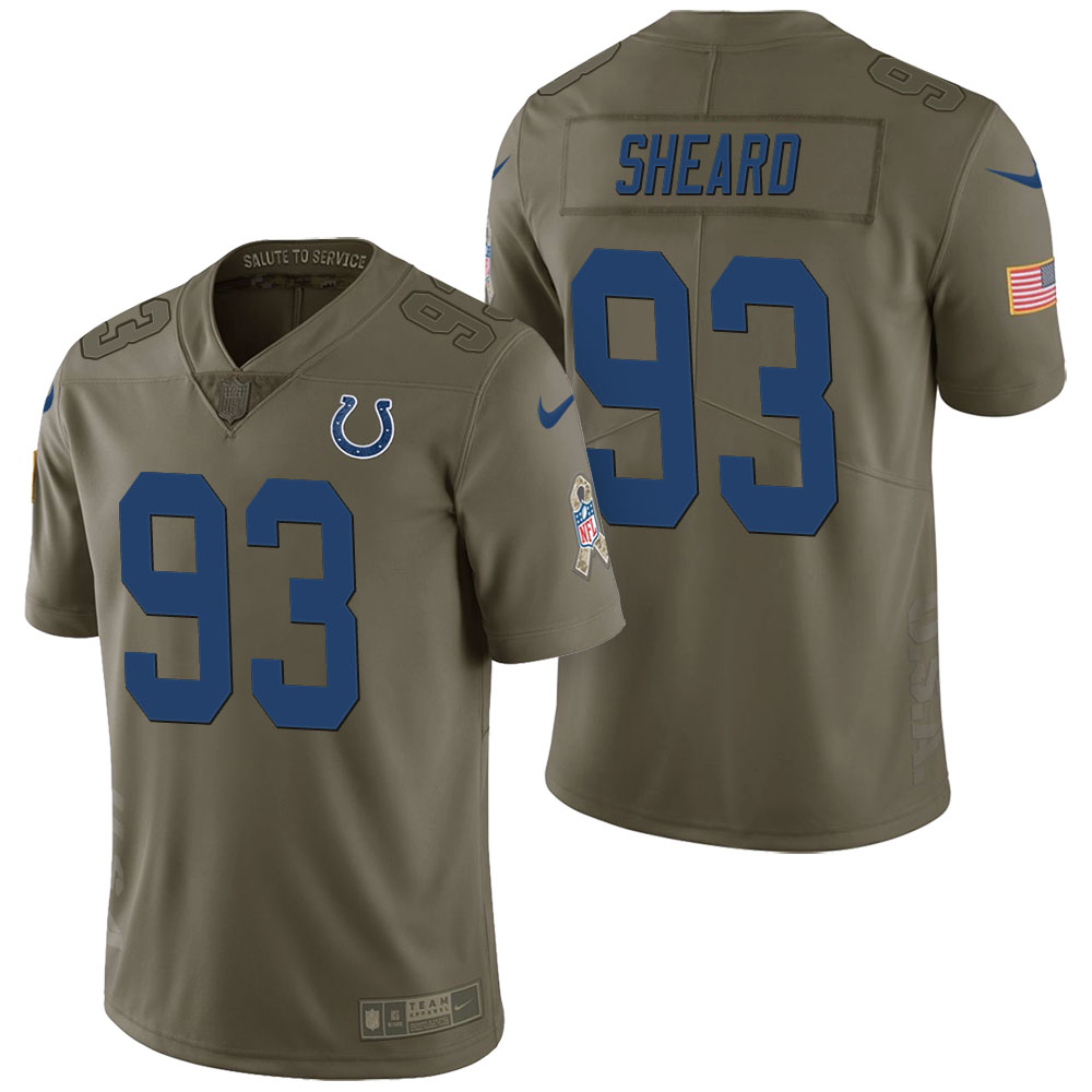 Indianapolis Colts #93 Jabaal Sheard Olive 2017 Salute to Service Limited Jersey