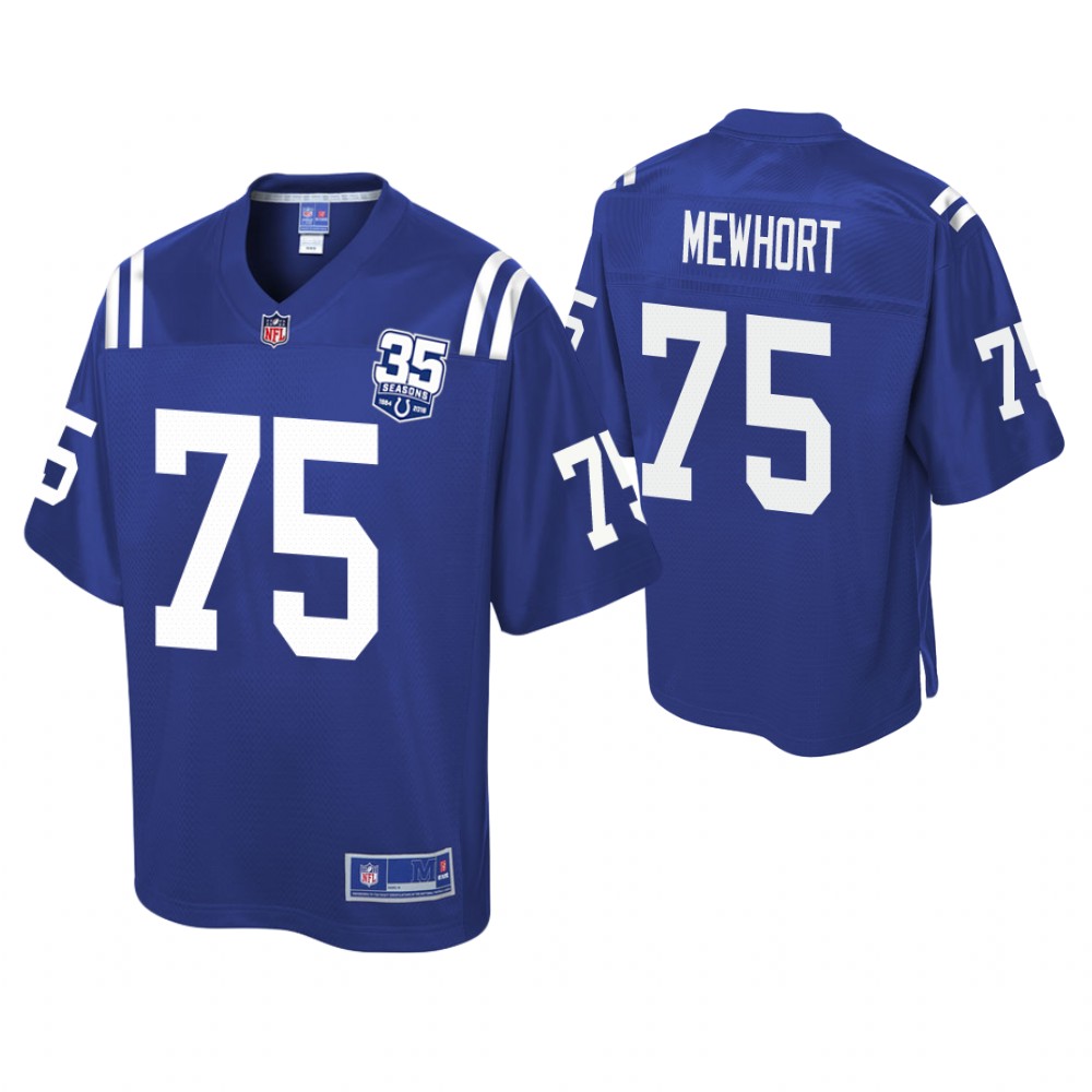 Youth Indianapolis Colts #75 Jack Mewhort 35th Anniversary player Pro Line Royal Jersey Youth Indianapolis Colts #75 Jack Mewhort 35th Anniversary player Pro Line Royal Jersey