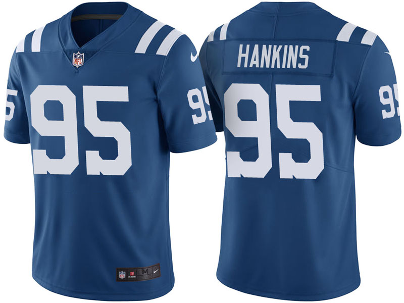 Indianapolis Colts #95 Johnathan Hankins Royal Vapor Untouchable Color Rush Limited Jersey