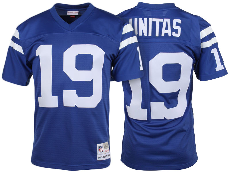 Baltimore Colts #19 Johnny Unitas Royal Blue Retired Player Vintage Replica Jersey