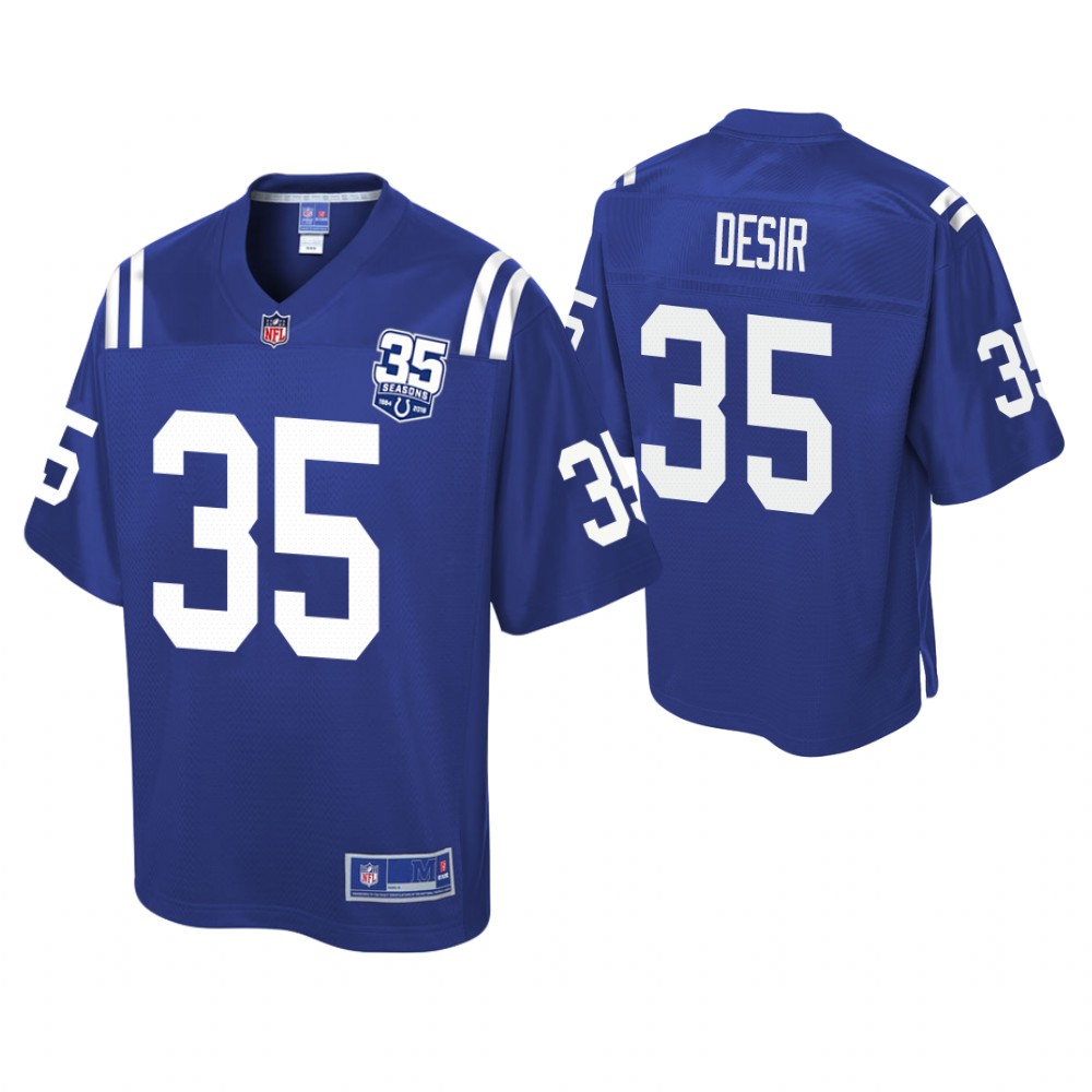 Youth Indianapolis Colts #35 Pierre Desir 35th Anniversary player Pro Line Royal Jersey Youth Indianapolis Colts #35 Pierre Desir 35th Anniversary player Pro Line Royal Jersey
