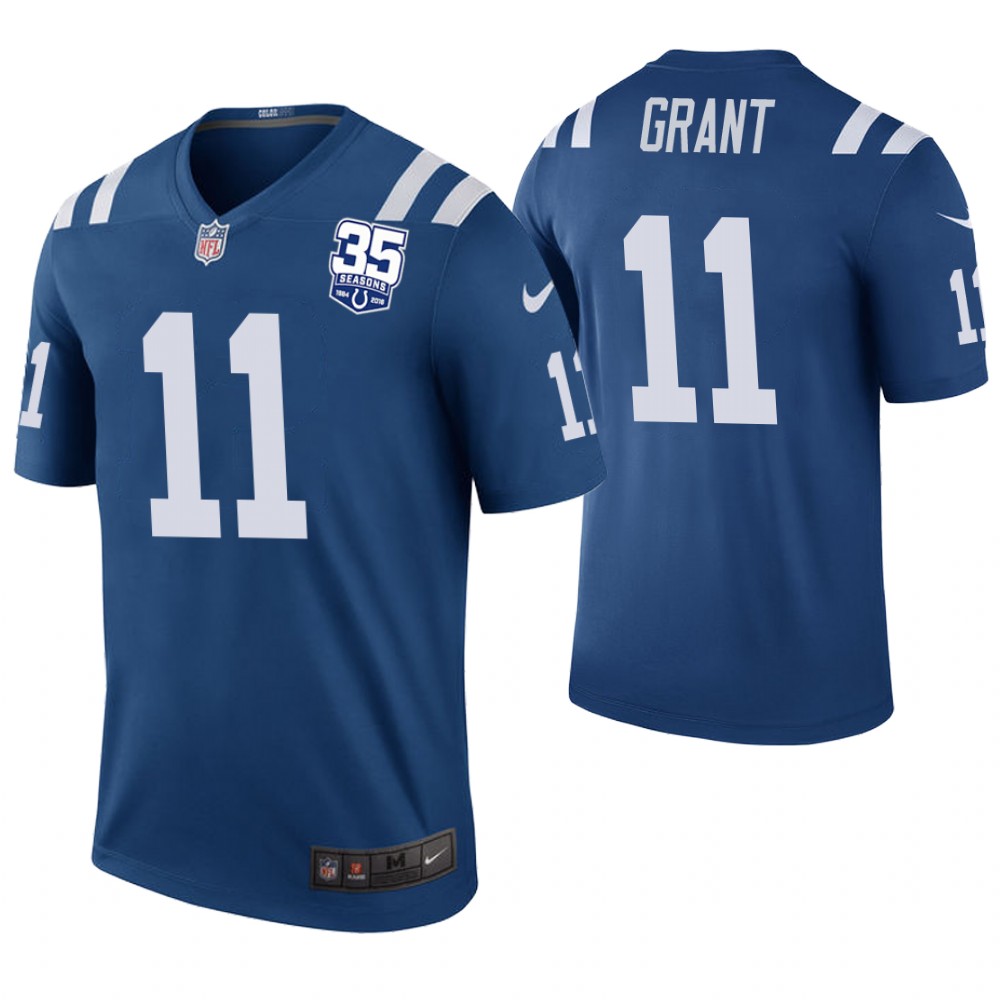 Indianapolis Colts #11 Ryan Grant Royal 35th Anniversary Color Rush Legnd Jersey
