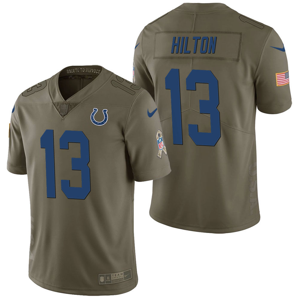 Indianapolis Colts #13 T.Y. Hilton Olive 2017 Salute to Service Limited Jersey