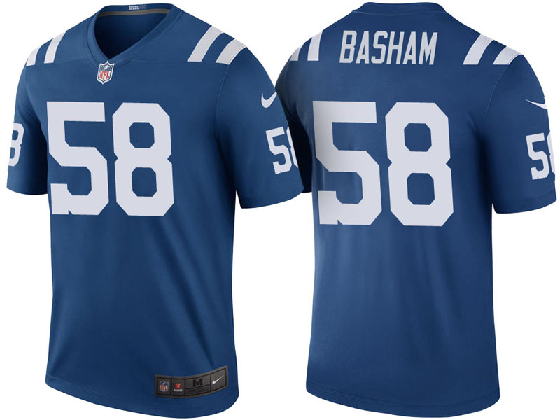 Indianapolis Colts #58 Tarell Basham Royal Color Rush Legend Jersey