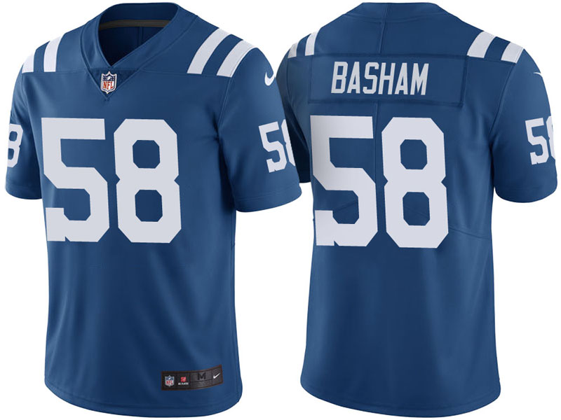 Indianapolis Colts #58 Tarell Basham Royal Vapor Untouchable Color Rush Limited Jersey