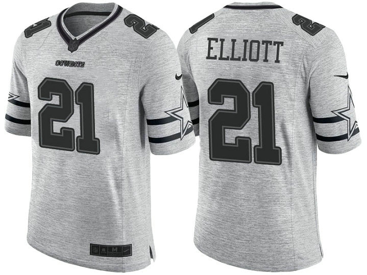 Dallas Cowboys #21 Ezekiel Elliott 2016 Gridiron Gray II Limited Jersey Dallas Cowboys #21 Ezekiel Elliott 2016 Gridiron Gray II Limited Jersey