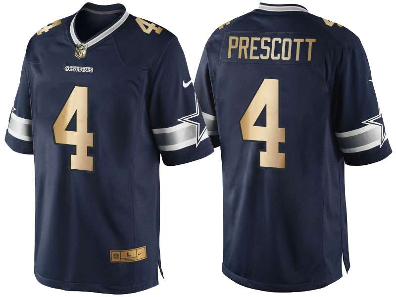 Dallas Cowboys #4 Dak Prescott Navy Blue 2016 Christmas Gold Edition Jersey Dallas Cowboys #4 Dak Prescott Navy Blue 2016 Christmas Gold Edition Jersey