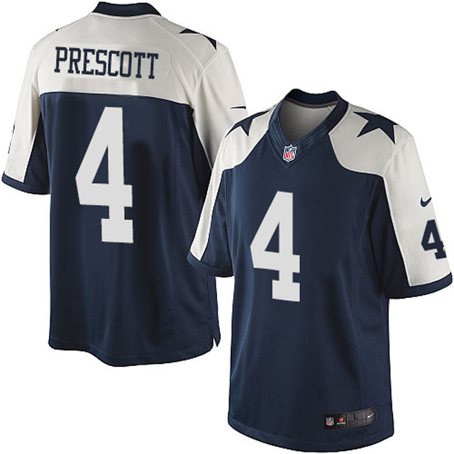 Dallas Cowboys #4 Dak Prescott Navy Blue Limited Throwback Jersey Dallas Cowboys #4 Dak Prescott Navy Blue Limited Throwback Jersey