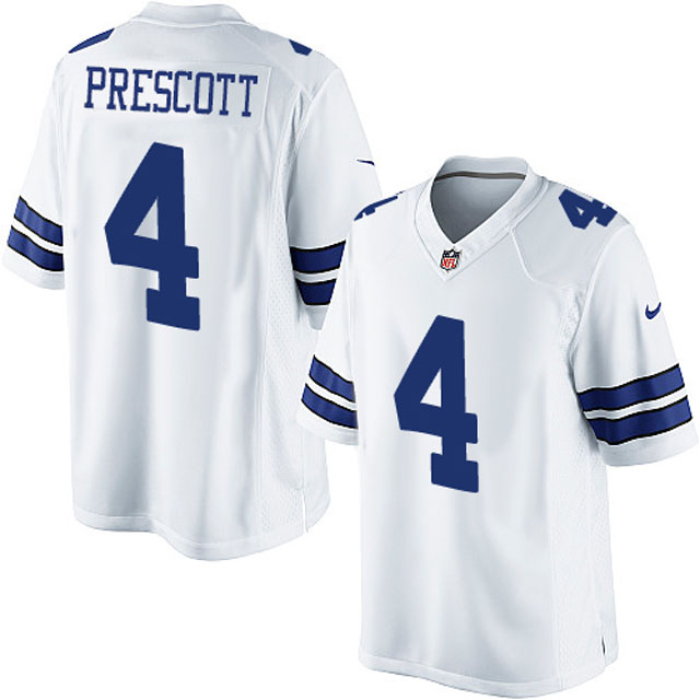 Dallas Cowboys #4 Dak Prescott White Limited Jersey Dallas Cowboys #4 Dak Prescott White Limited Jersey