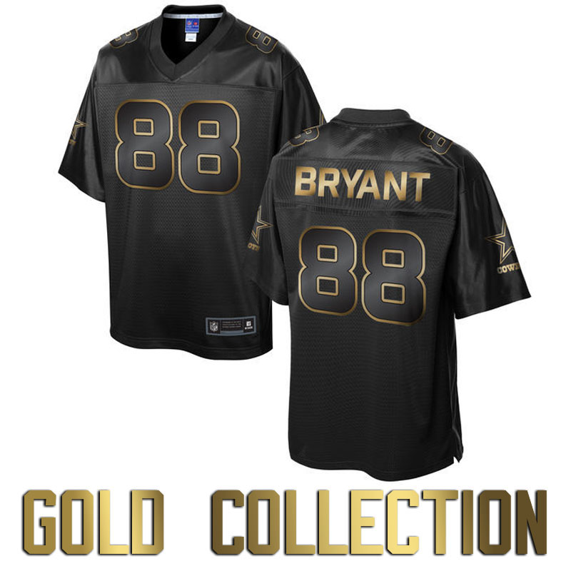 Dallas Cowboys #88 Dez Bryant Super Bowl 50 Black Gold Collection Jersey Dallas Cowboys #88 Dez Bryant Super Bowl 50 Black Gold Collection Jersey