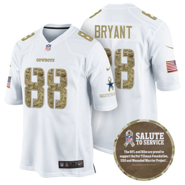 Dallas Cowboys #88 Dez Bryant White Camo Salute to Service Jersey Dallas Cowboys #88 Dez Bryant White Camo Salute to Service Jersey