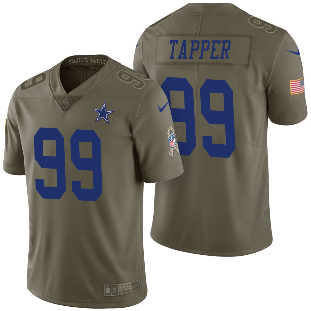Dallas Cowboys #99 Charles Tapper Olive 2017 Salute to Service Limited Jersey