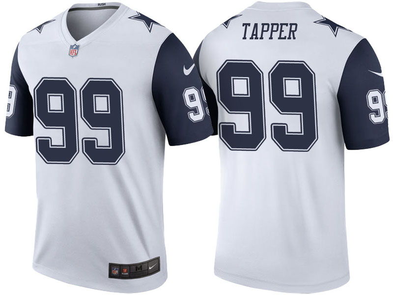 Dallas Cowboys #99 Charles Tapper White Color Rush Legend Jersey