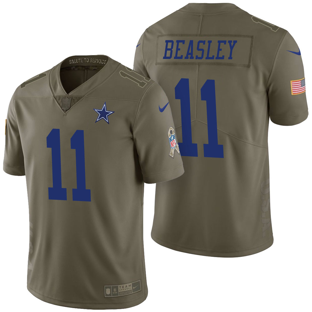 Dallas Cowboys #11 Cole Beasley Olive 2017 Salute to Service Limited Jersey
