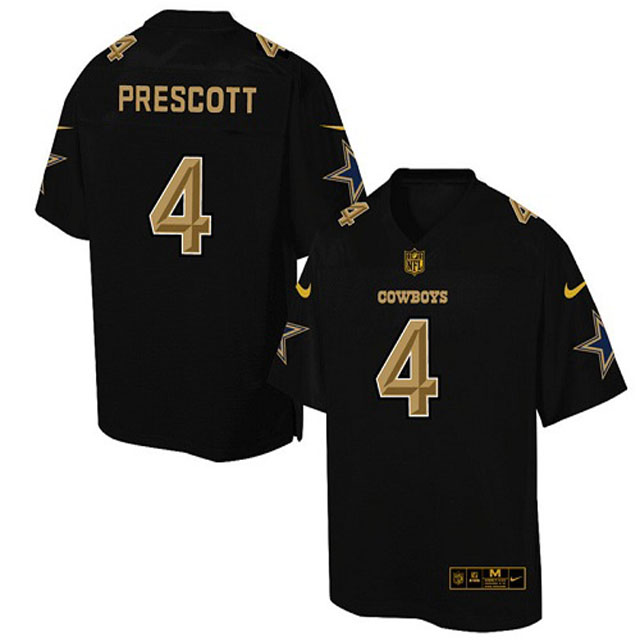 Dallas Cowboys #4 Dak Prescott Black Gold Collection Jersey Dallas Cowboys #4 Dak Prescott Black Gold Collection Jersey