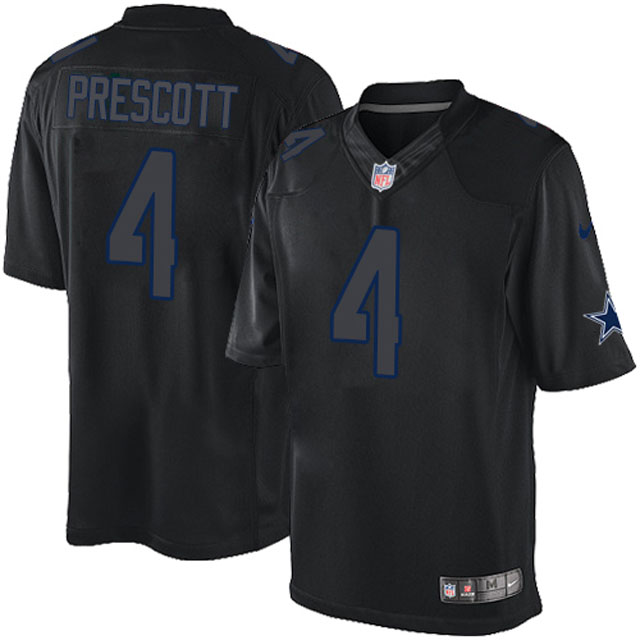 Dallas Cowboys #4 Dak Prescott Black Impact Limited Jersey Dallas Cowboys #4 Dak Prescott Black Impact Limited Jersey
