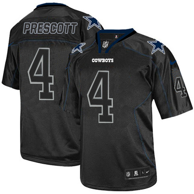 Dallas Cowboys #4 Dak Prescott Black Lights Out Jersey Dallas Cowboys #4 Dak Prescott Black Lights Out Jersey