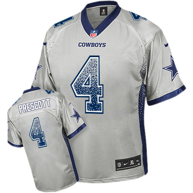 Dallas Cowboys #4 Dak Prescott Gray Drift Fashion Jersey Dallas Cowboys #4 Dak Prescott Gray Drift Fashion Jersey