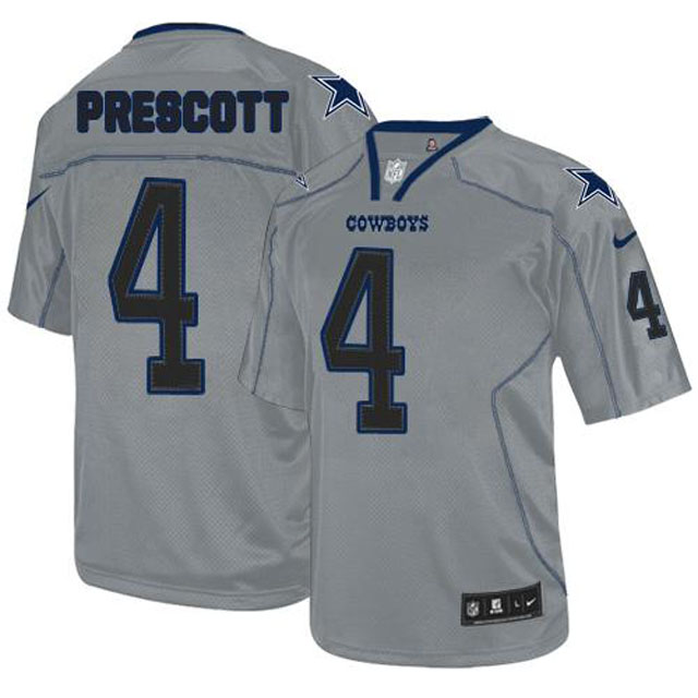 Dallas Cowboys #4 Dak Prescott Gray Lights Out Jersey Dallas Cowboys #4 Dak Prescott Gray Lights Out Jersey