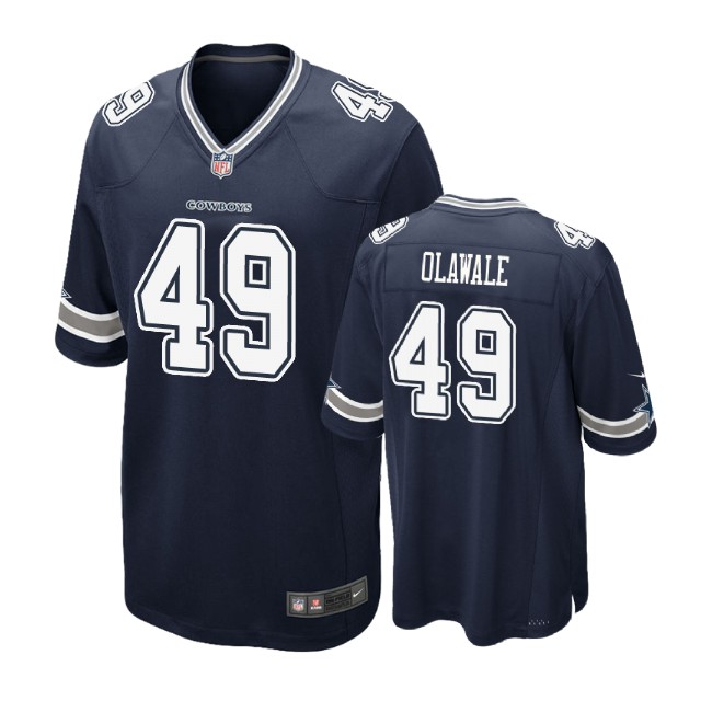 Dallas Cowboys #49 Jamize Olawale Navy Game Jersey
