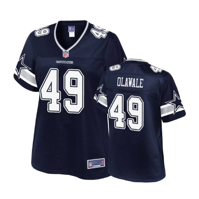 Women Dallas Cowboys #49 Jamize Olawale Navy Player Pro Line Jersey