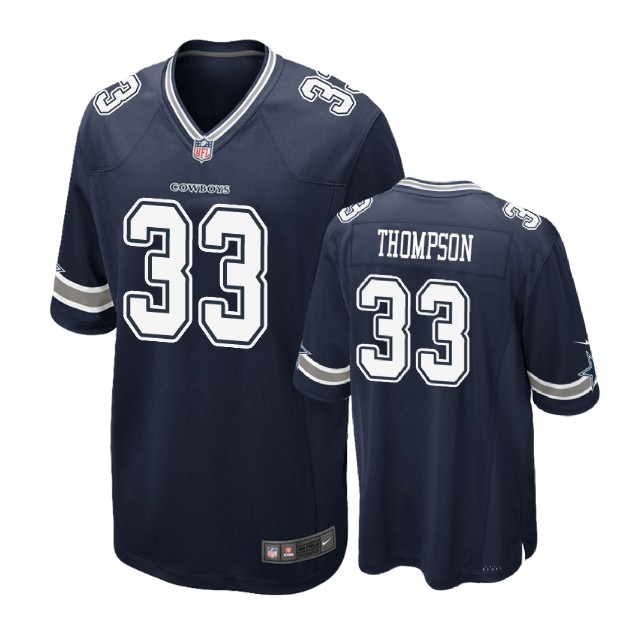 Youth Dallas Cowboys #33 Jason Thompson Navy Game Jersey Youth Dallas Cowboys #33 Jason Thompson Navy Game Jersey