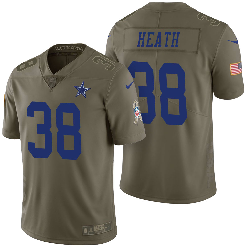 Dallas Cowboys #38 Jeff Heath Olive 2017 Salute to Service Limited Jersey