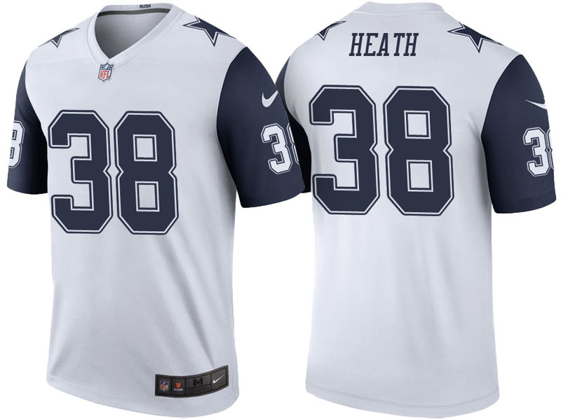Dallas Cowboys #38 Jeff Heath White Color Rush Legend Jersey