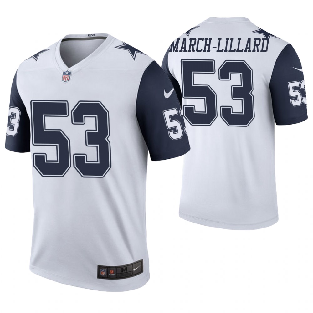 Dallas Cowboys #53 Justin March-Lillard White Color Rush Legend Jersey