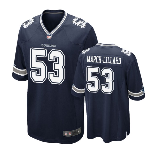 Dallas Cowboys #53 Justin March-Lillard Navy Game Jersey