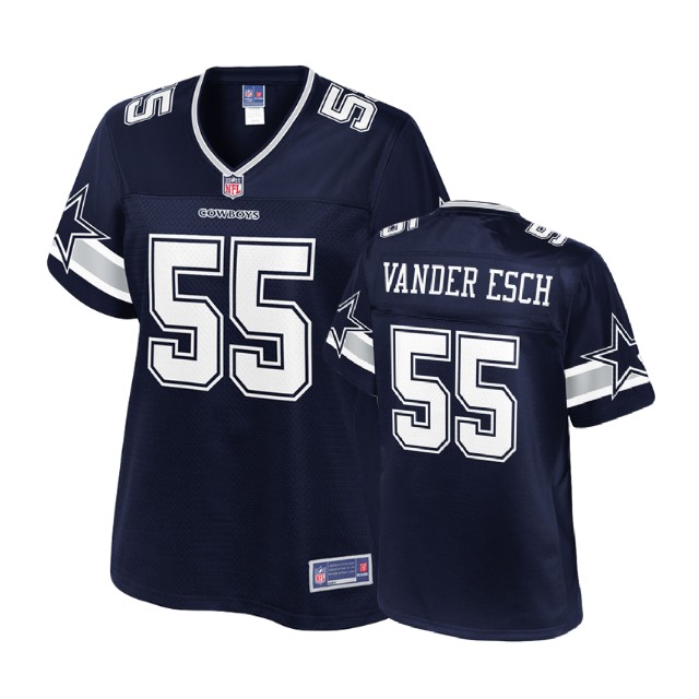 Women Dallas Cowboys # Leighton Vander Esch Navy Player Pro Line Jersey