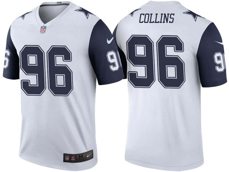 Dallas Cowboys #96 Maliek Collins White Color Rush Legend Jersey