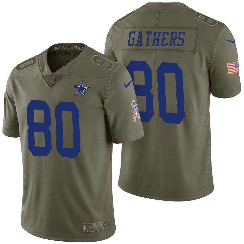 Dallas Cowboys #80 Rico Gathers Olive 2017 Salute to Service Limited Jersey