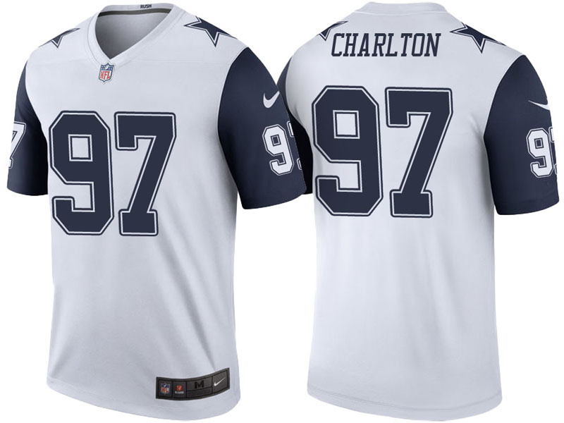 Dallas Cowboys #97 Taco Charlton White Color Rush Legend Jersey Dallas Cowboys #97 Taco Charlton White Color Rush Legend Jersey