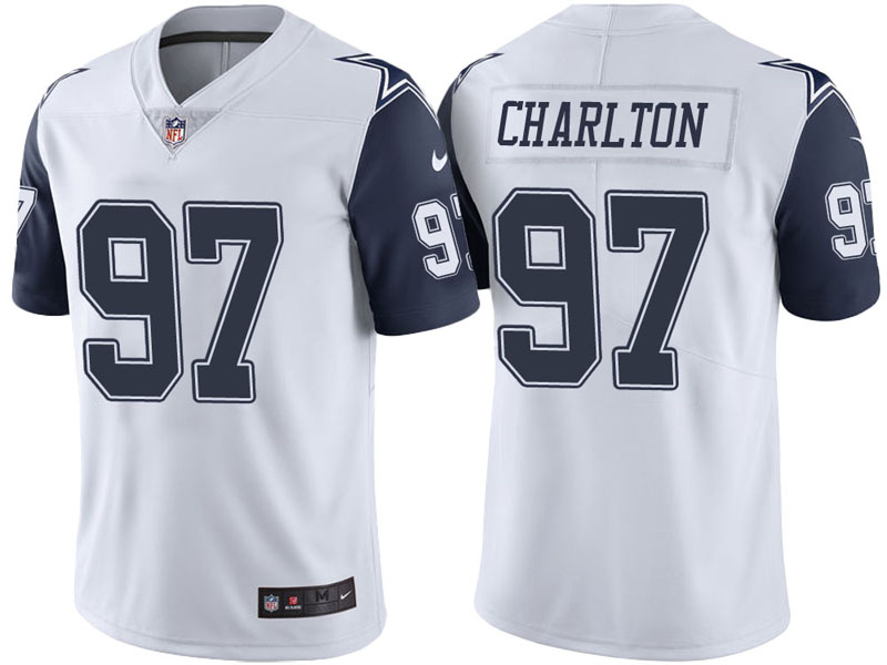Dallas Cowboys #97 Taco Charlton White Vapor Untouchable Color Rush Limited Jersey Dallas Cowboys #97 Taco Charlton White Vapor Untouchable Color Rush Limited Jersey