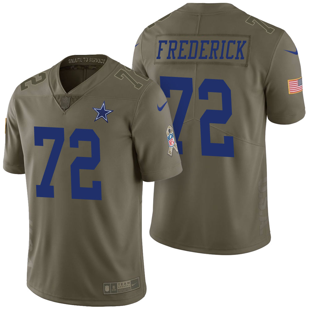 Dallas Cowboys #72 Travis Frederick Olive 2017 Salute to Service Limited Jersey