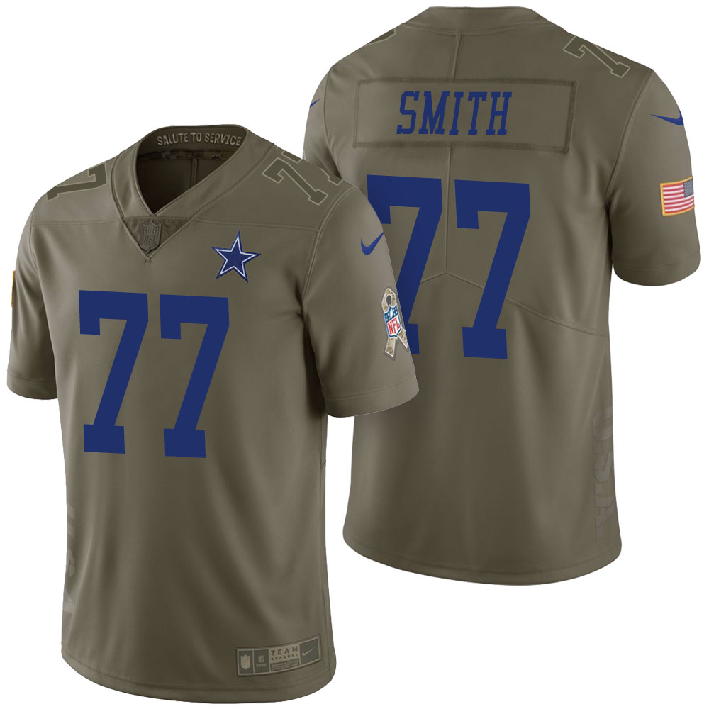 Dallas Cowboys #77 Tyron Smith Olive 2017 Salute to Service Limited Jersey