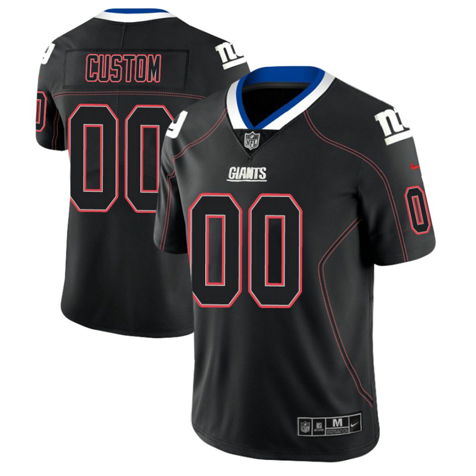 New York Giants 2018 Lights Out Color Rush Limited Black Customized Jersey