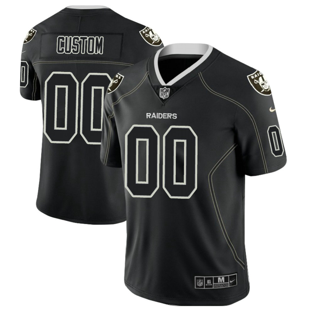 Oakland Raiders 2018 Lights Out Color Rush Limited Black Customized Jersey
