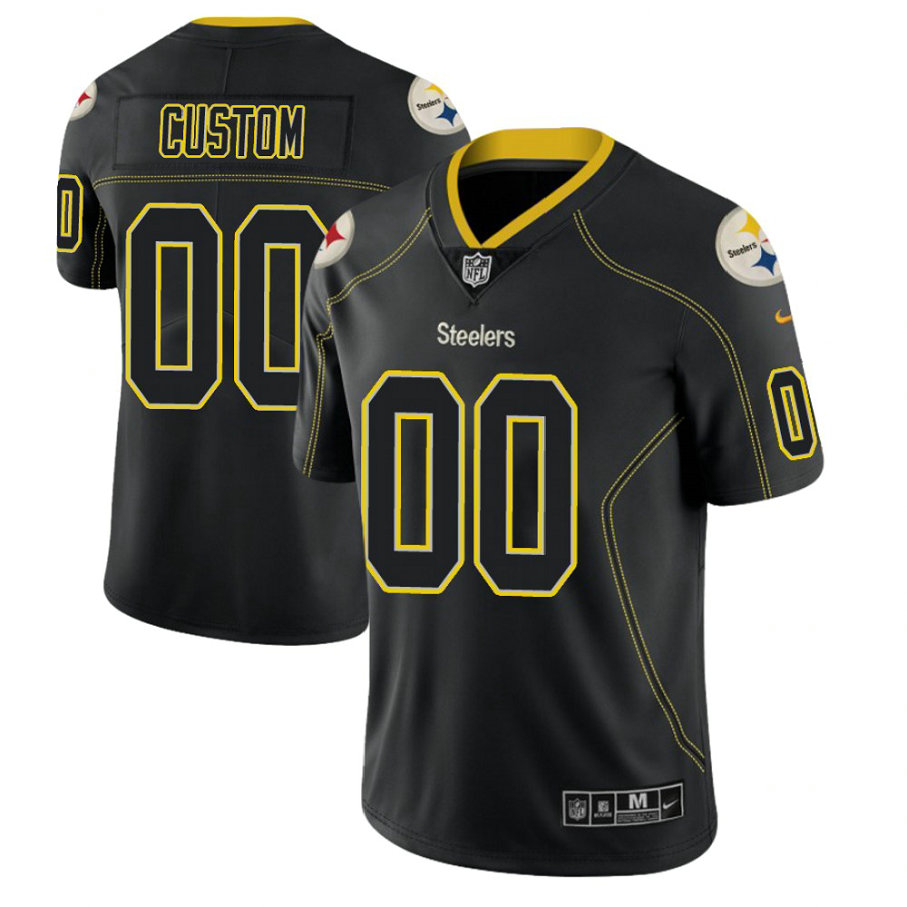 Pittsburgh Steelers 2018 Lights Out Color Rush Limited Black Customized Jersey