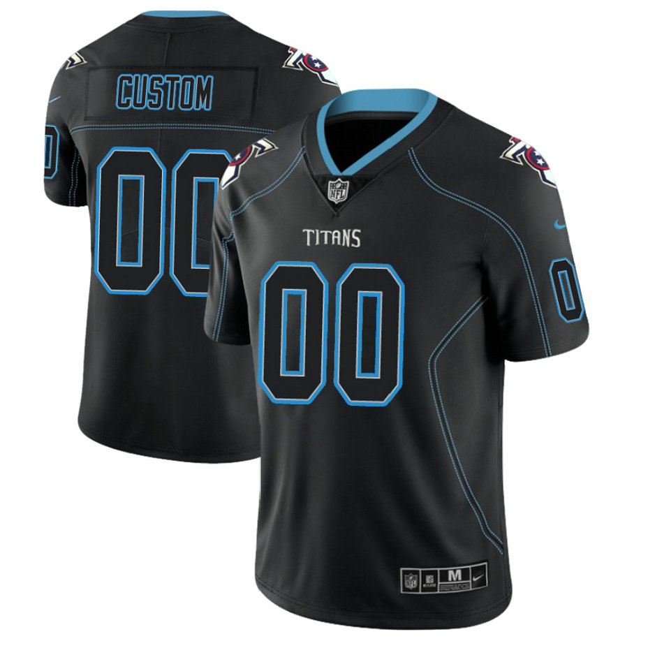 Tennessee Titans 2018 Lights Out Color Rush Limited Black Customized Jersey
