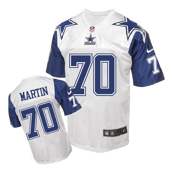 Dallas Cowboys #70 Zack Martin White Throwback Jersey