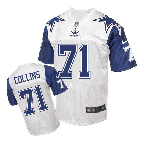 Dallas Cowboys #71 La'el Collins White Throwback Jersey Dallas Cowboys #71 La'el Collins White Throwback Jersey